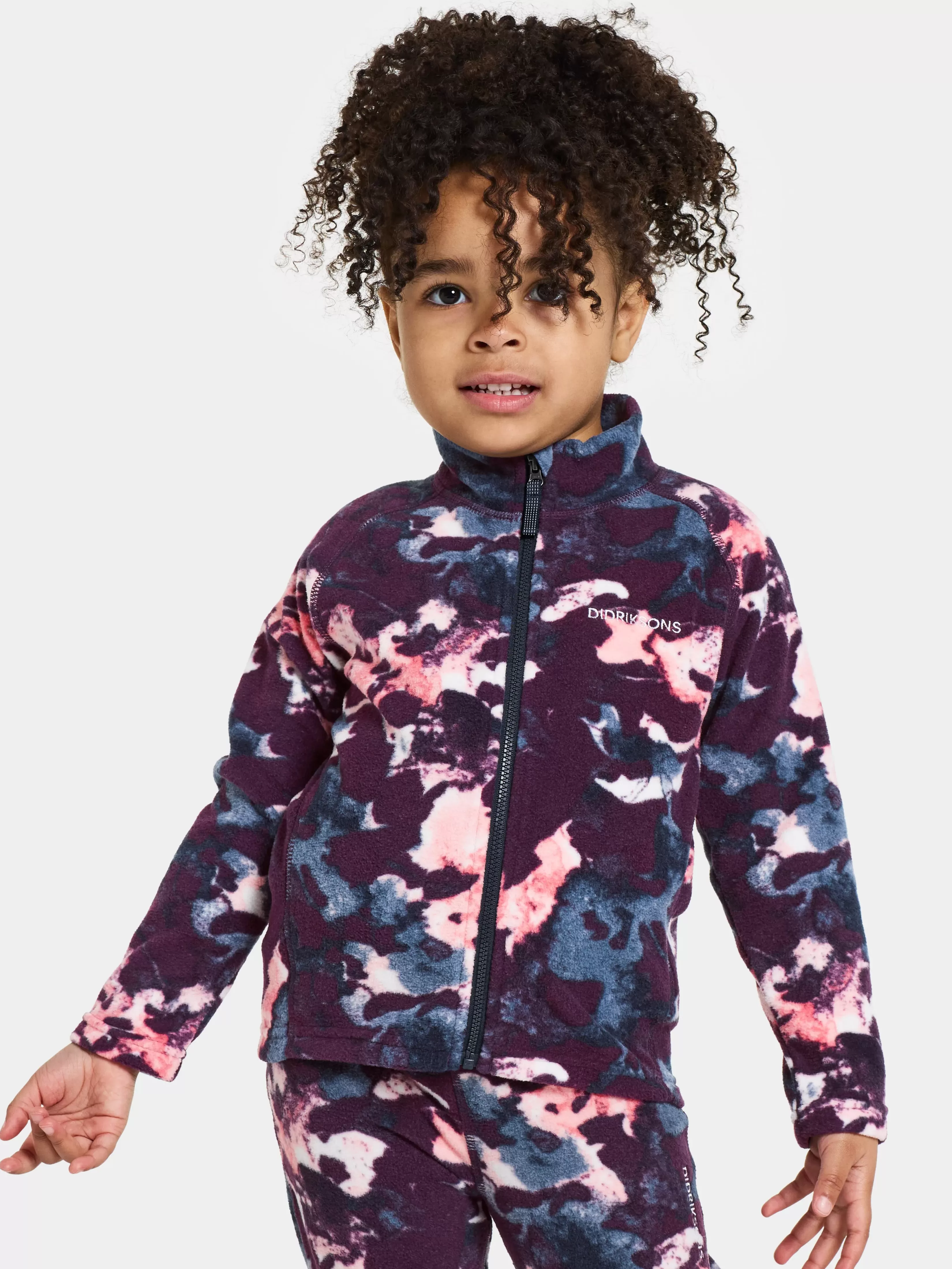 Didriksons Monte Kids' Full-Zip Printed>Barn Fleecegensere & Mellomlag