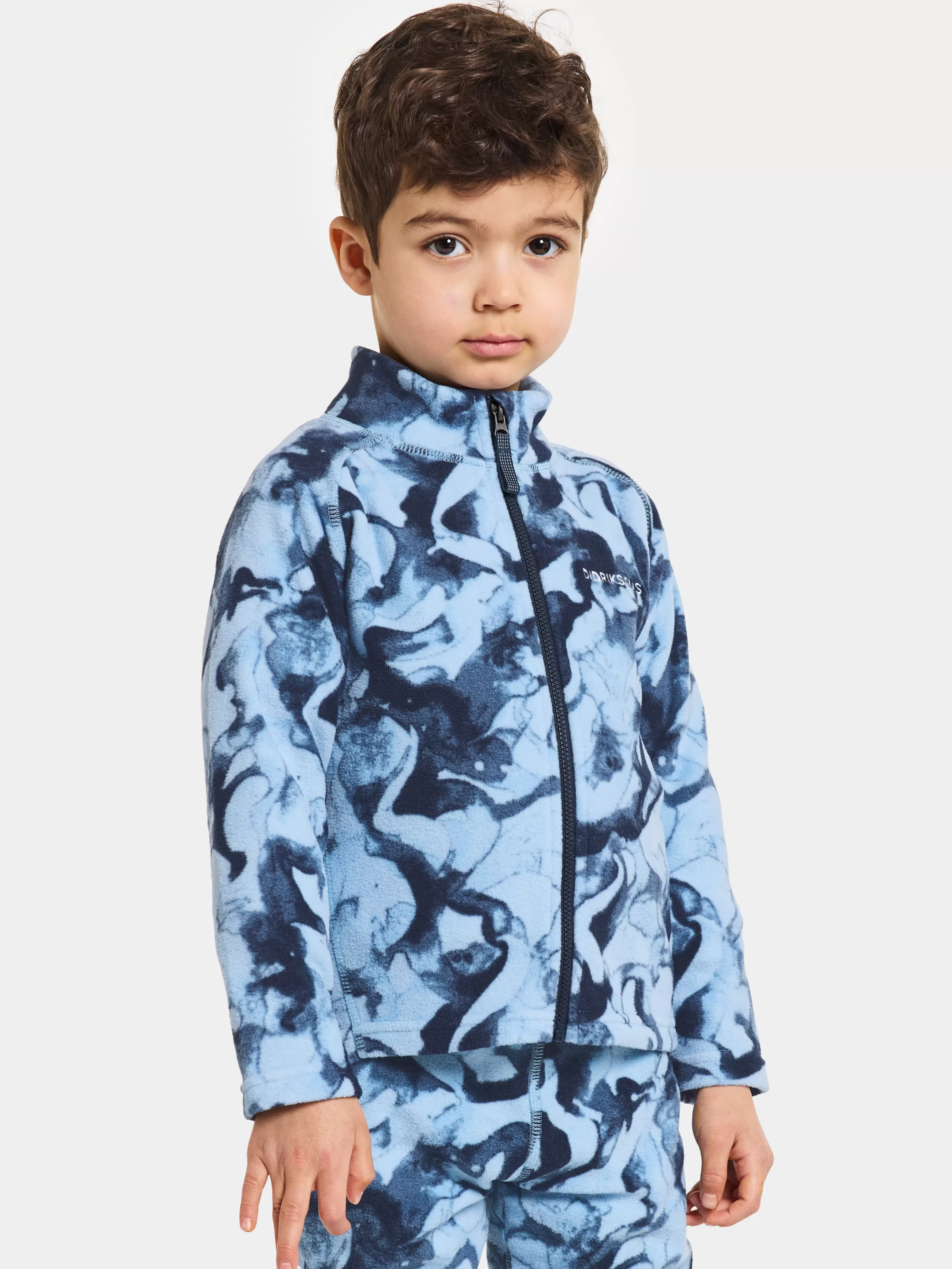 Didriksons Monte Kids' Full-Zip Printed>Barn Fleecegensere & Mellomlag