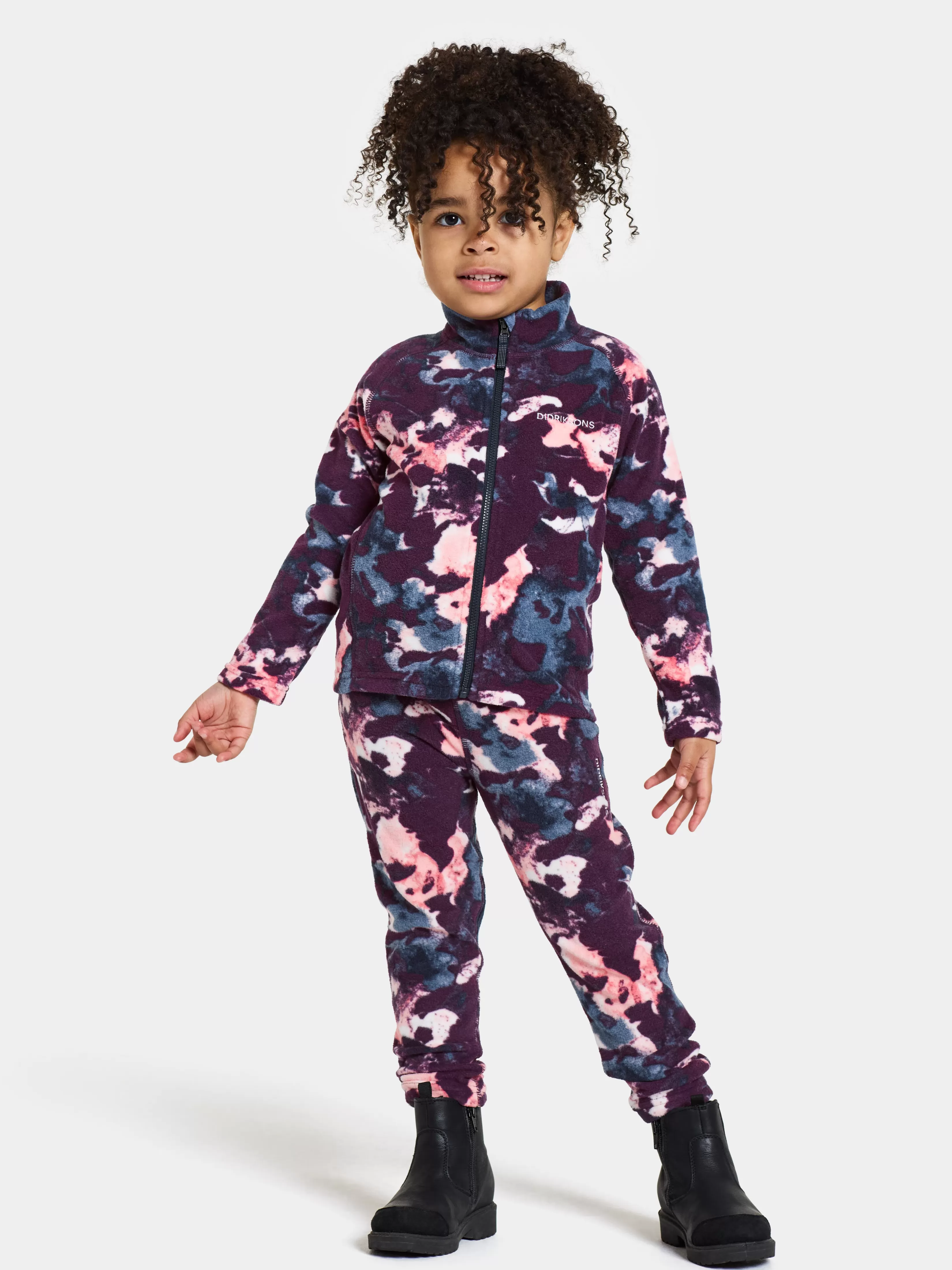 Didriksons Monte Kids' Full-Zip Printed>Barn Fleecegensere & Mellomlag