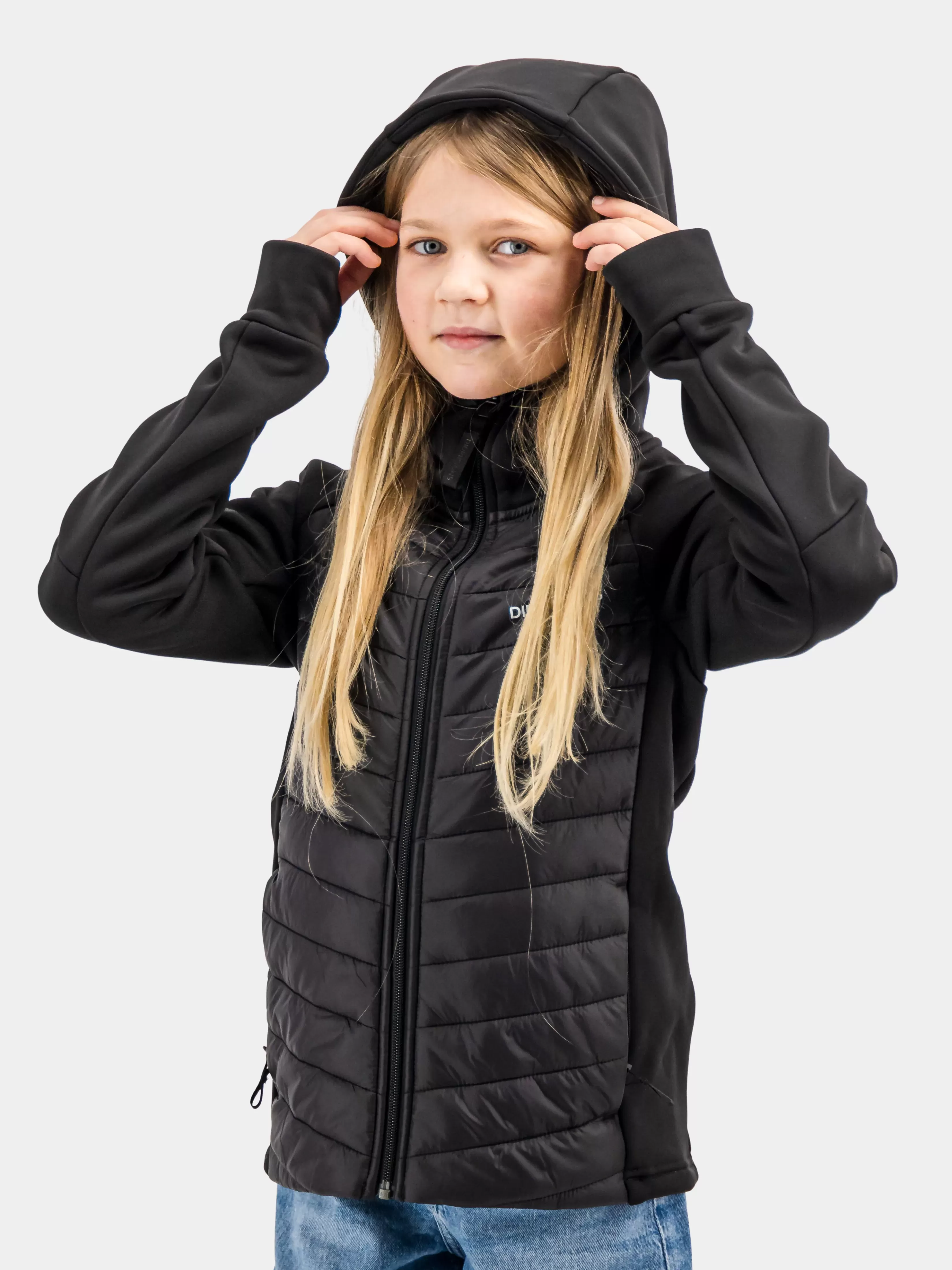 Didriksons Tovik Hybrid Girl's Hoodie>Ungdom Hybrid Jakker