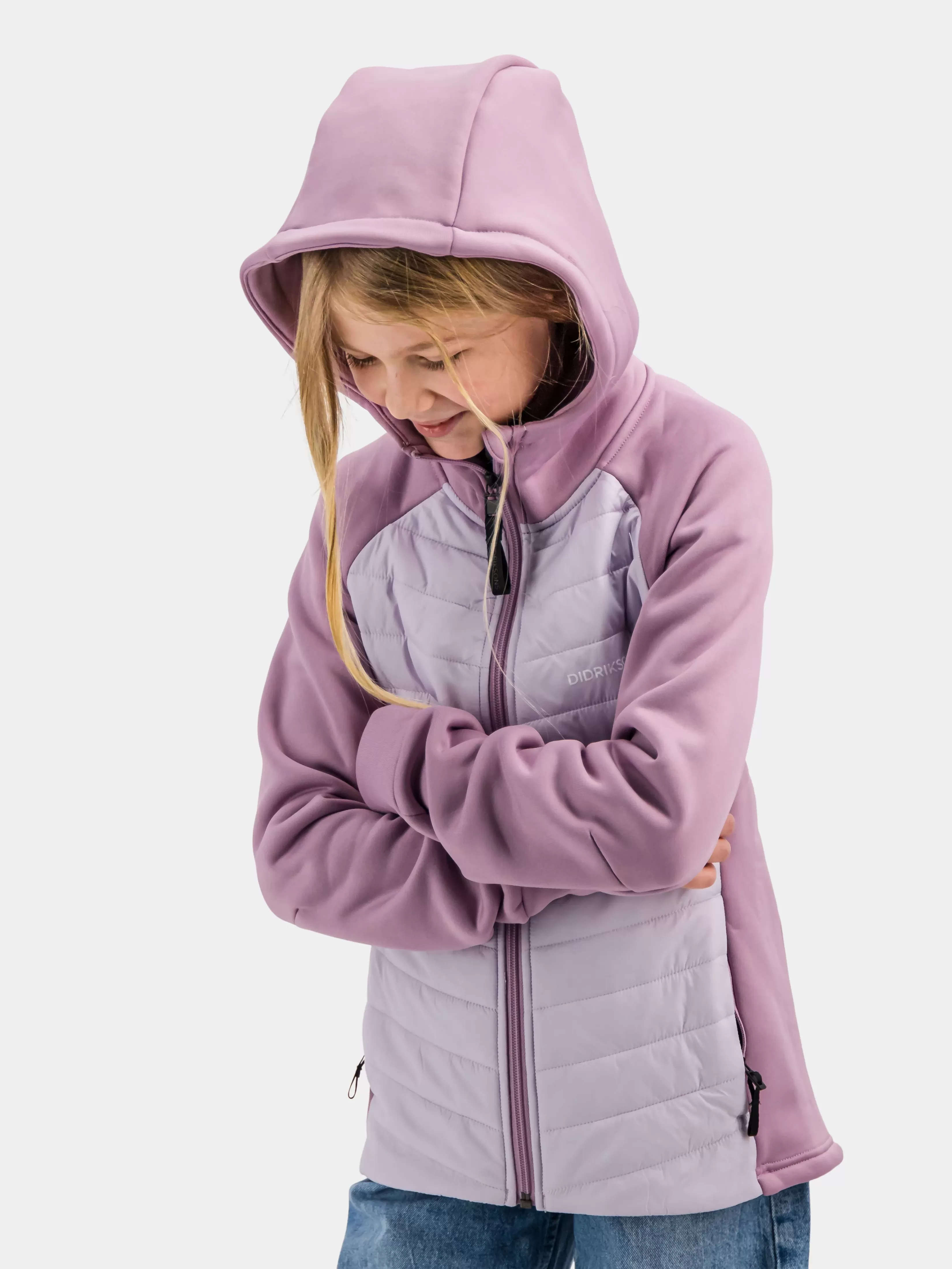 Didriksons Tovik Hybrid Girl's Hoodie>Ungdom Hybrid Jakker